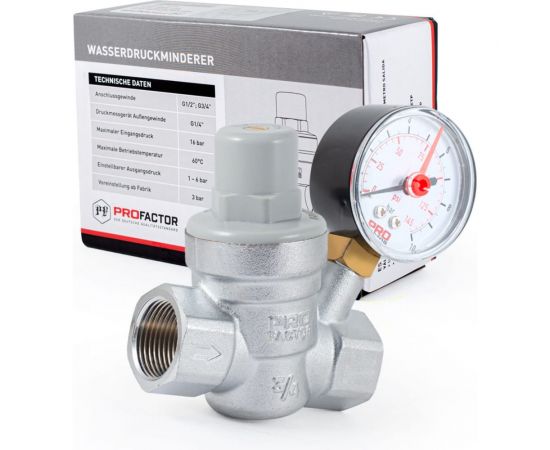 Редуктор давления PROFACTOR мембранный, с манометром, 3/4"" PF PRV 254G – изображение 9