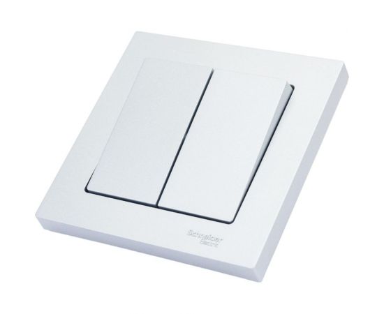 2-клавишный выключатель Schneider Electric AtlasDesign Алюминий сх.5, 10АХ, в сборе SE ATN000352 