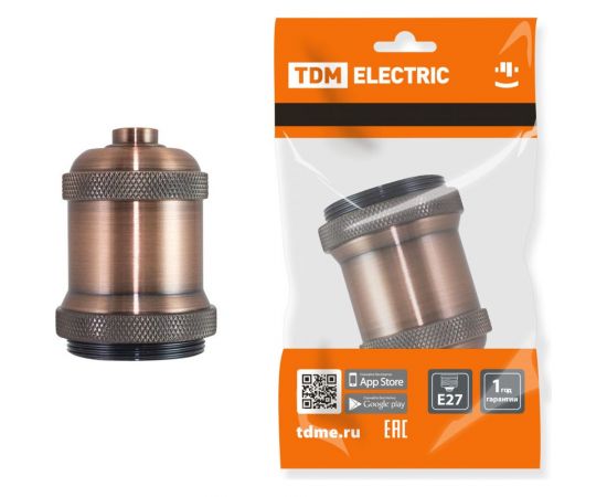 Подвесной патрон TDM Е27, металлический ""Лофт"", медь SQ0335-0050 