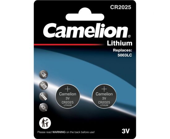 Литиевая батарейка Camelion Cr2025 bl-2 (cr2025-bp2, 3v) 15245 
