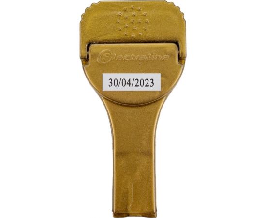Плоская угловая вилка с заземлением Electraline 16А золотая 55044 