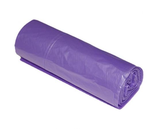 Мешки для мусора с завязками фиолетовые (20 шт; 60 л; 30 мкм; ПНД; 60x70 см) ООО Комус 839693 