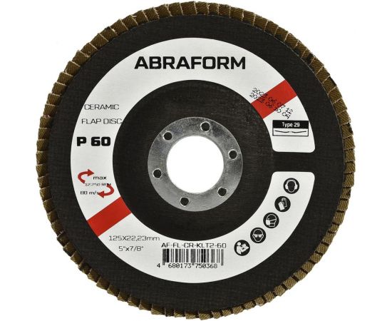 Круг лепестковый FlapLine CR, 125 мм, P60, угловой ABRAFORM AF-FL-CR-KLT2-60 
