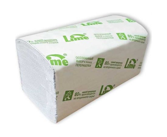 Полотенца в пачке Lime V-укл, 2 слоя, 22.5х22.5 см, ширина 11.5 см, 170 листов, светло-серые, 23 г/м.кв.(-М) 220170 