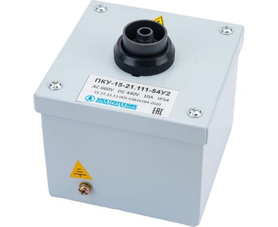 Пост управления Электротехник ПКУ-15-21.111-54У2 (КЕ141/2(1з и 1р) красная, гриб с фиксацией + PG-13,5) ET054790 