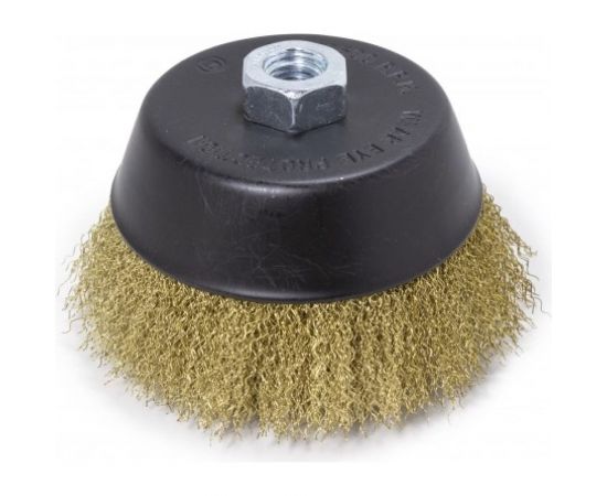 Кордщетка чашеобразная латунная 75 мм, М14 для УШМ Forsage F-BWC003(19925) 
