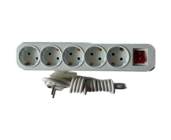 Сетевой удлинитель ПЕРЕСВЕТ+ с заземлением на 5 гнезда с переключателем шнур ПВС 31 2м 4620003922329 