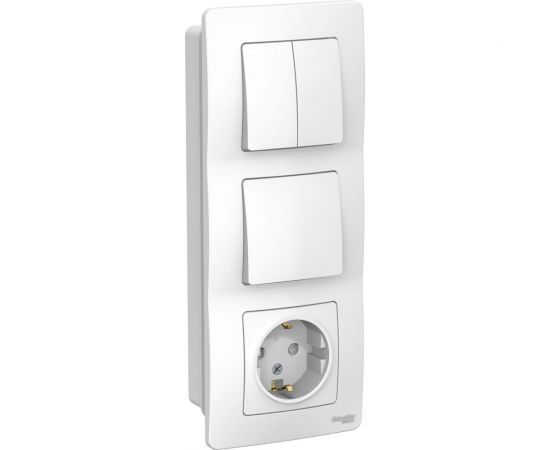 Розетка+выключатель Schneider Electric Blanca внутр Бел з/к шт 16А, 250В+выкл 1кл.+выкл 2кл. SE BLNBS101201 