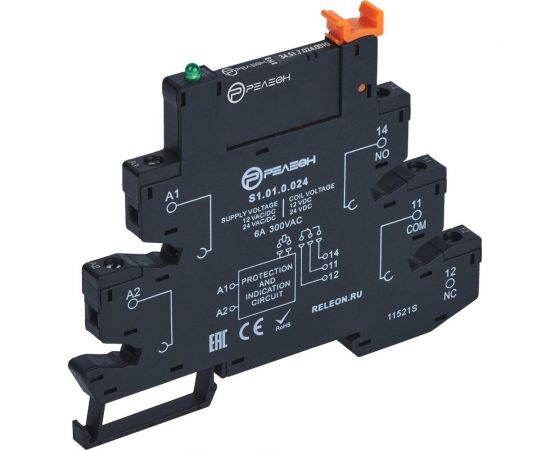 Интерфейсный модуль реле Релеон 1 CO контакт 6а ; /= 12в Ac/Dc; винтовые зажимы, RM151001200 