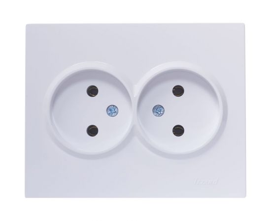 Двойная розетка Lezard VESNA без заземления, ПБТ, белая 742-0200-128B 