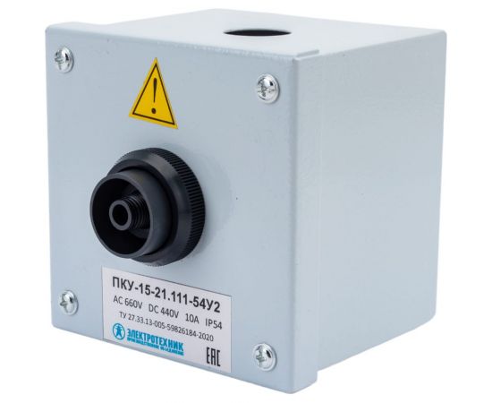 Пост управления Электротехник ПКУ-15-21.111-54У2 (КЕ141/2(1з и 1р) красная, гриб с фиксацией + PG-13,5) ET054790 – изображение 2