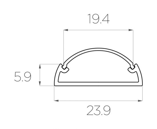 Комплект алюминиевого профиля LEDCRAFT с экраном и заглушками LC-LP0624M20-1 1638000008 – изображение 2