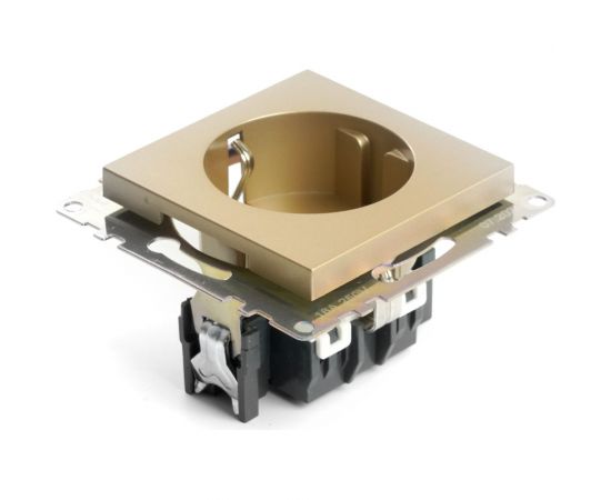 Механизм 1-местной розетки STEKKER с защитной шторкой, с заземлением, 250в, 16а, серия катрин, золото, gls16-7110-08, 49224 – изображение 2