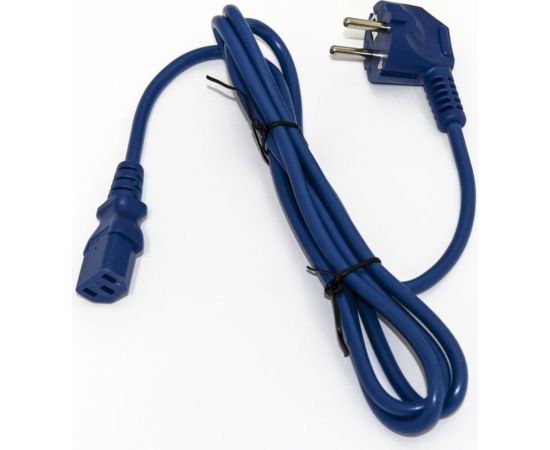 Кабель питания компьютера Hyperline Schuko+C13 3x0.75, 10A, угловая вилка, 1.8м, цвет синий ПВС-АП-3x0,75-250-S22C13-10-1,8 ГОСТ 28244-96 281889 – изображение 2
