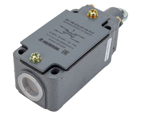 Путевой выключатель Электротехник ВП 15К-21А-221-54 У2.8, толкатель с роликом, прямого действия, IP54 ET512530 – изображение 2