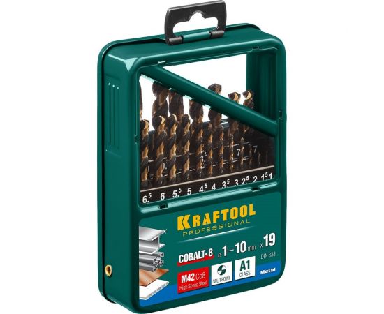 Набор сверл Kraftool по металлу 19 шт, 1-10 мм, HSS-Co 29656-H19 – изображение 2