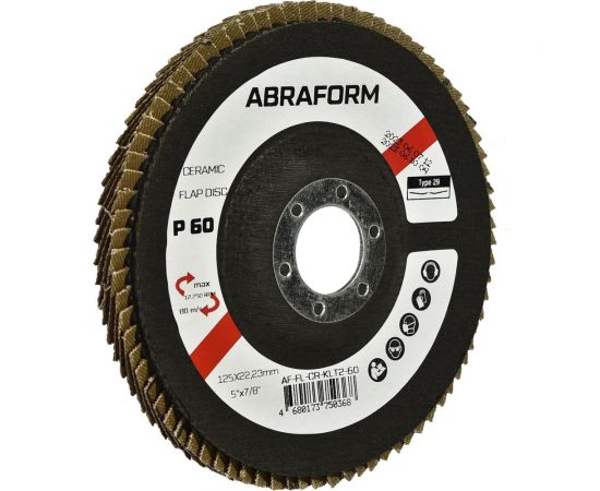Круг лепестковый FlapLine CR, 125 мм, P60, угловой ABRAFORM AF-FL-CR-KLT2-60 – изображение 2