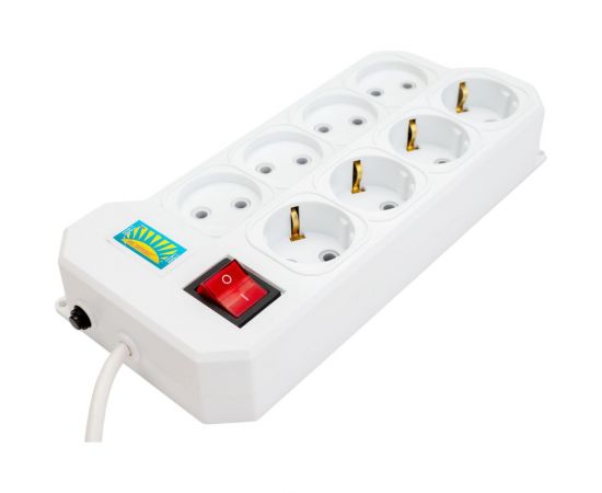 Сетевой фильтр ПЕРЕСВЕТ+ удлинитель на 8 гнезд, шнур ПВС 3х0,75, 3 м 4620003920646 – изображение 2