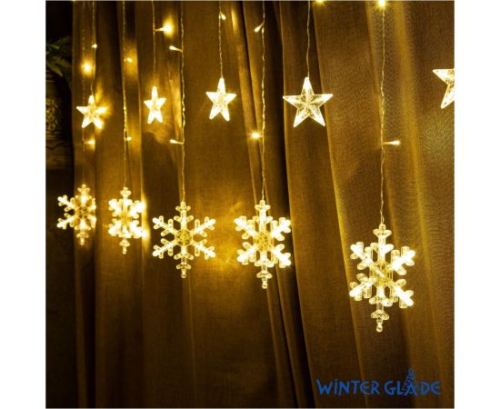 Электрическая гирлянда-занавес Winter Glade 126 ламп теплый белый CB114 – изображение 2