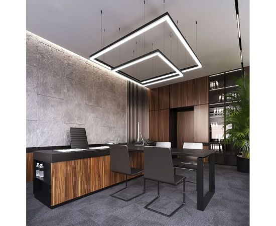 Светодиодный линейный светильник FERON AL4020 IP20 18W 4000К, рассеиватель матовый в алюминиевом корпусе, черный 590x70x55мм 48215 – изображение 2