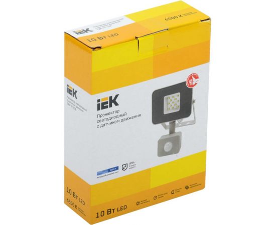 Светодиодный прожектор IEK СДО 07-10Д, серый, с датчиком движения, IP54 LPDO702-10-K03 – изображение 2