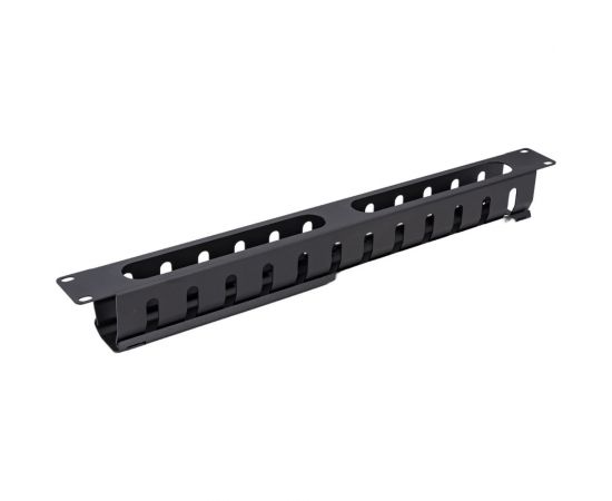 Кабельный горизонтальный органайзер ЦМО 19, 1U с крышкой, цвет черный ГКЗ-1U-9005 – изображение 3