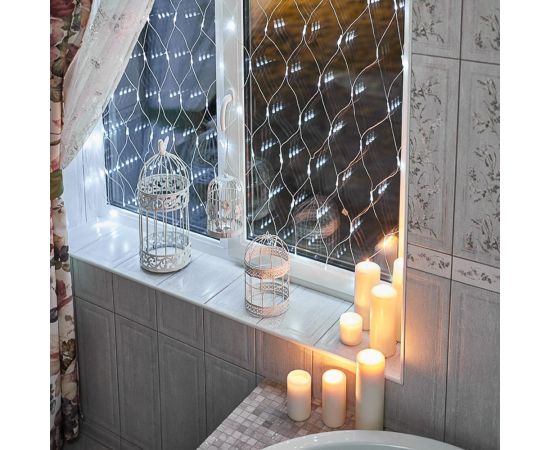 Гирлянда Neon-Night сеть 1,5x1,5 м, прозрачный пвх, 96 led белый 215-105 – изображение 3