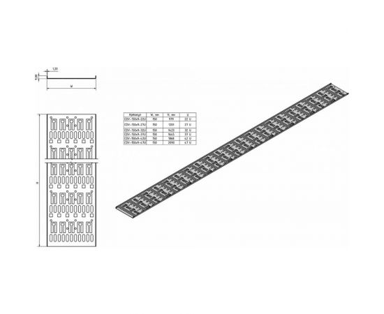 Перфорированный вертикальный кабельный организатор-лоток Hyperline CDV-150x9-42U-RAL9005 150 443440 – изображение 3