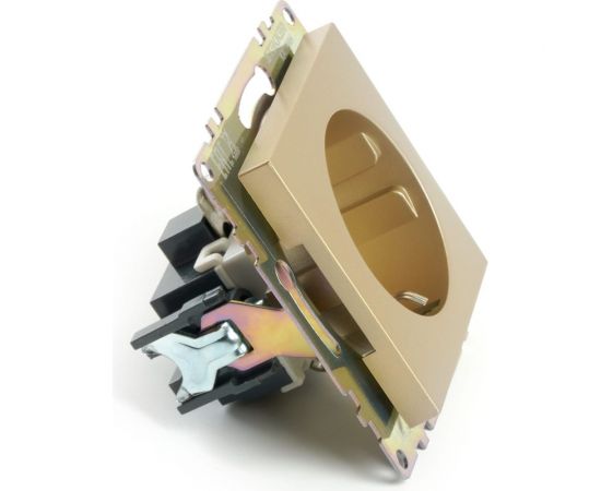 Механизм 1-местной розетки STEKKER с защитной шторкой, с заземлением, 250в, 16а, серия катрин, золото, gls16-7110-08, 49224 – изображение 3