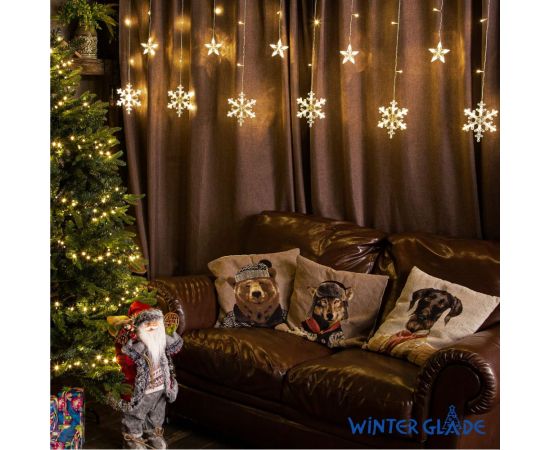 Электрическая гирлянда-занавес Winter Glade 126 ламп теплый белый CB114 – изображение 3