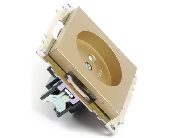 Механизм 1-местной розетки STEKKER с защитной шторкой, без заземления, 250в, 10а, серия катрин, золото, gls10-7109-08, 49223 – изображение 3