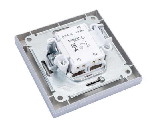 2-клавишный выключатель Schneider Electric AtlasDesign Алюминий сх.5, 10АХ, в сборе SE ATN000352 – изображение 3