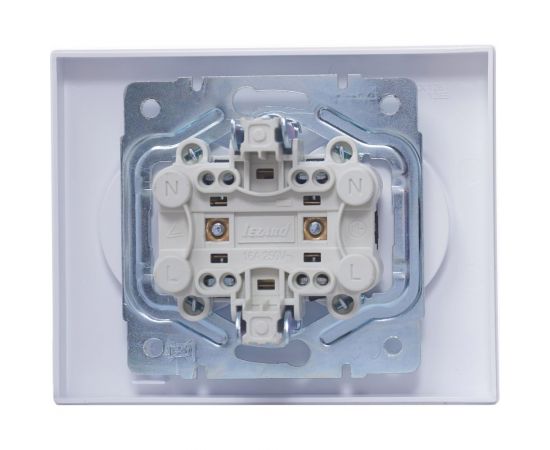 Двойная розетка Lezard VESNA без заземления, ПБТ, белая 742-0200-128B – изображение 4