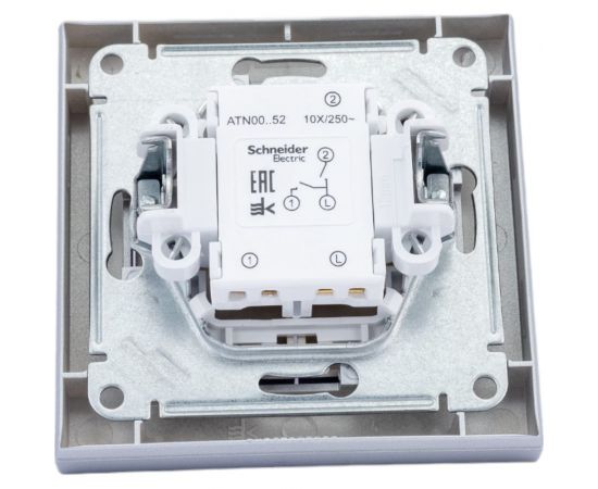 2-клавишный выключатель Schneider Electric AtlasDesign Алюминий сх.5, 10АХ, в сборе SE ATN000352 – изображение 4