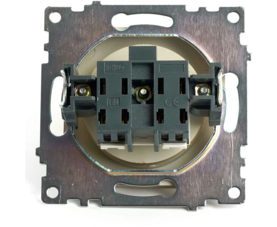 Механизм 1-местной розетки STEKKER с защитной шторкой, без заземления, 250в, 10а, серия катрин, золото, gls10-7109-08, 49223 – изображение 4