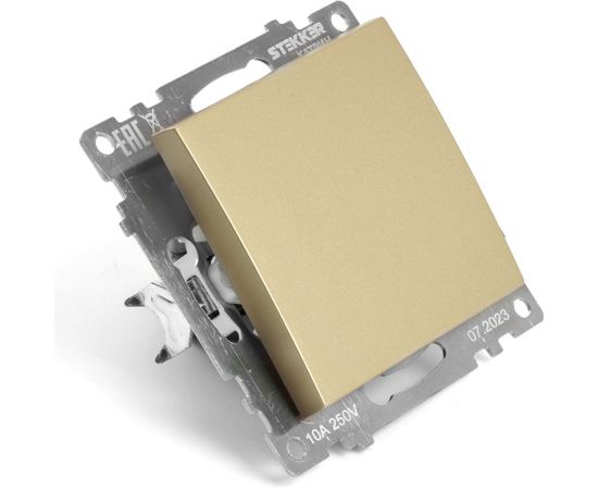 1-клавишный механизм переключателя STEKKER 250в, 10а, серия катрин, золото, gls10-7105-08, 49214 – изображение 4