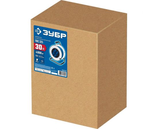 Силовой удлинитель ПВС ЗУБР на стальной катушке 3x2.5 30м 55102-30 – изображение 7