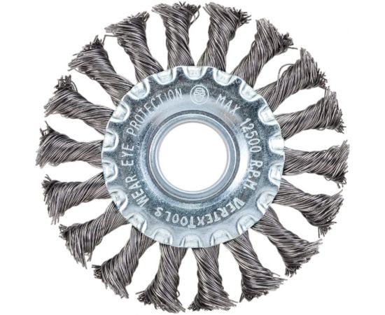 Щетка плоская (100х22 мм; крученая проволока) для УШМ vertextools 12100-100 