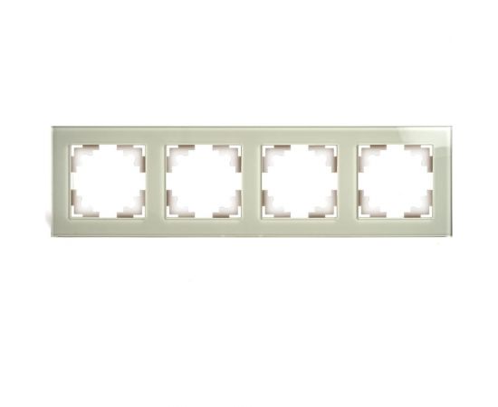 Горизонтальная 4-местная рамка STEKKER GFR00-7004-07, серия Катрин, дымчатый 49037 