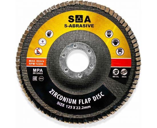 Лепестковый диск S-ABRASIVE (125x22.2 мм; P80; T27 плоский) Сегмент-Абразив 7930091775491 