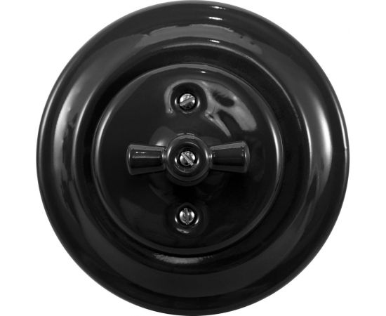 1-клавишный проходной выключатель Retrika ретро, керамика, серия Colony, черный G01-08 