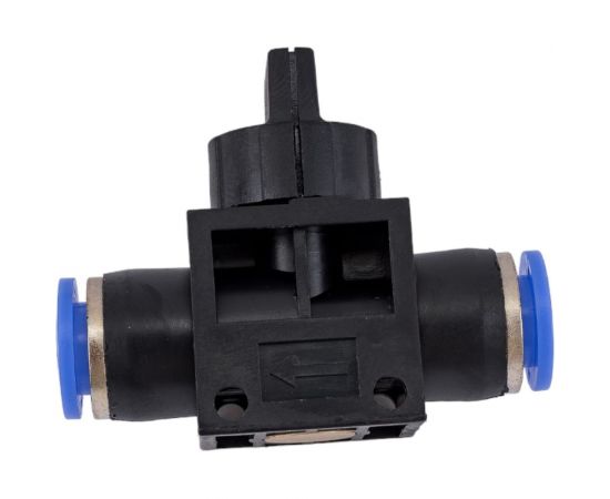 Фитинг с краном 8x8 мм для пластиковых трубок ROCKFORCE RF-SHVFF08-08 