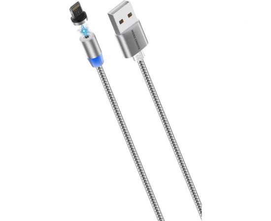 Дата-кабель More Choice Smart USB 2.4A для Lightning 8-pin Magnetic нейлон 1м K61Sib 
