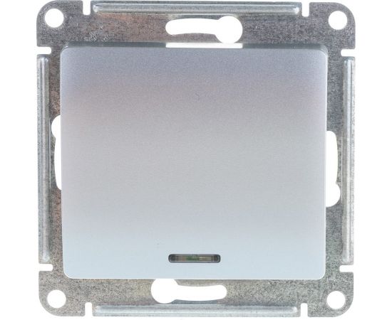 1-клавишный выключатель Schneider Electric GLOSSA 10AX с подсветкой алюминий GSL000313 