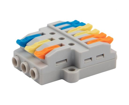 Разветвительная клемма REXANT СМК 3x2 3 полюса с монтажной площадкой 1 ввод 2 вывода 5 шт 07-5233-05 