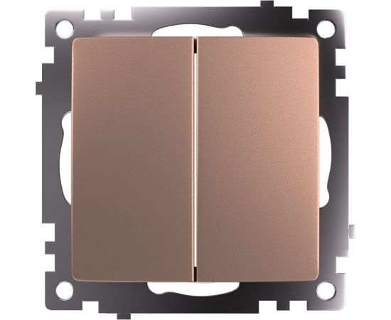 2-клавишный переключатель (механизм) STEKKER gls10-7107-02, 250v, 10а, серия катрин, шампань, 49169 