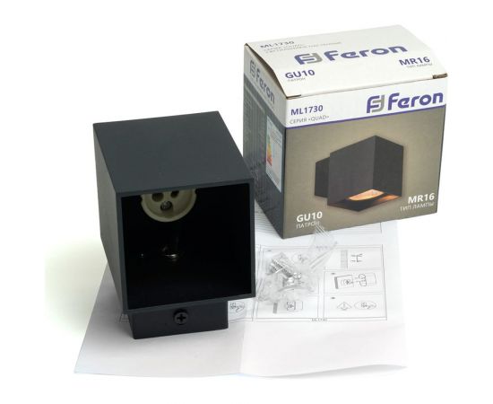 Настенный светильник FERON ML1730 QUAD MR16 35W, 230V, GU10, черный IP20 48429 – изображение 11