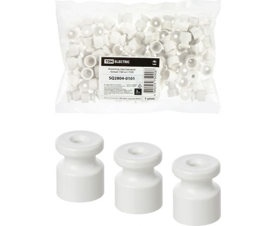 Изолятор TDM пластиковый, белый, 100 штук SQ2804-0101 – изображение 2