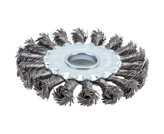 Щетка плоская (100х22 мм; крученая проволока) для УШМ vertextools 12100-100 – изображение 2