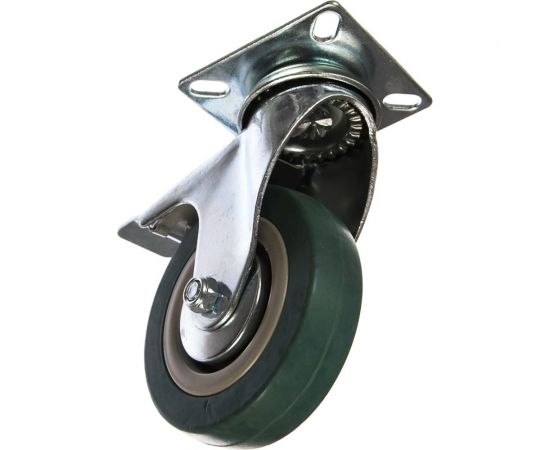 Колесо поворотное с тормозом (100 мм; г/п 65 кг; резина/полипропилен) ЗУБР 30956-100-B – изображение 2